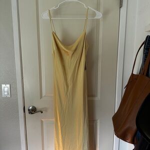 Express Yellow Midi Slip Dress